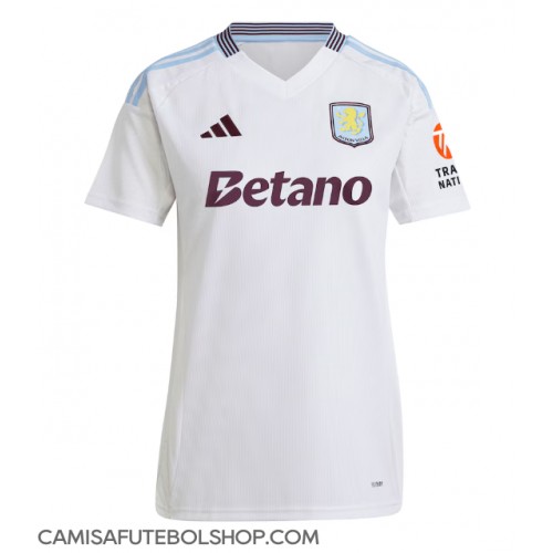 Camisa de time de futebol Aston Villa Replicas 2º Equipamento Feminina 2024-25 Manga Curta